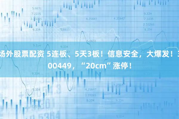 场外股票配资 5连板、5天3板！信息安全，大爆发！300449，“20cm”涨停！